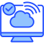 an image of a desktop screen with wifi icon and cloud icon